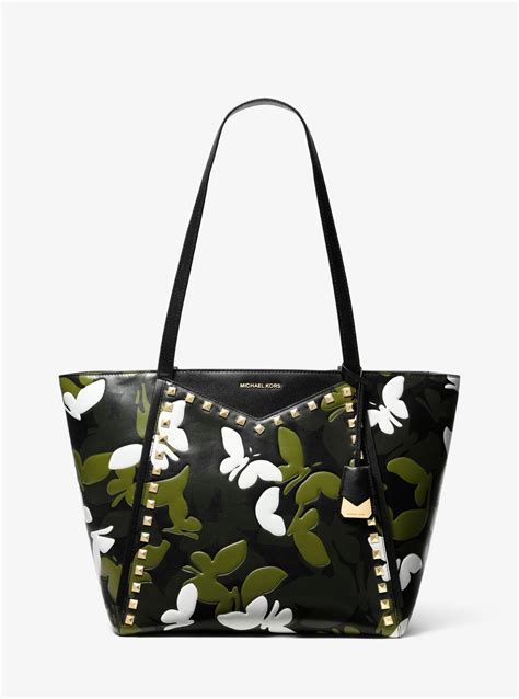 Whitney Large Butterfly Camo Leather Tote Bag – Michael Kors 